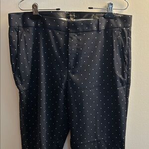 Navy blue wide leg pants with White Dots & deep pockets!